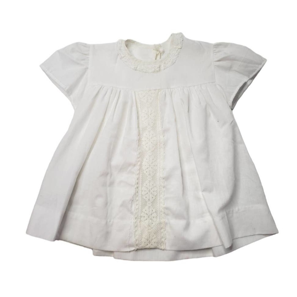 Vintage Infant Babydoll Dress Girls 9 12mos White‎